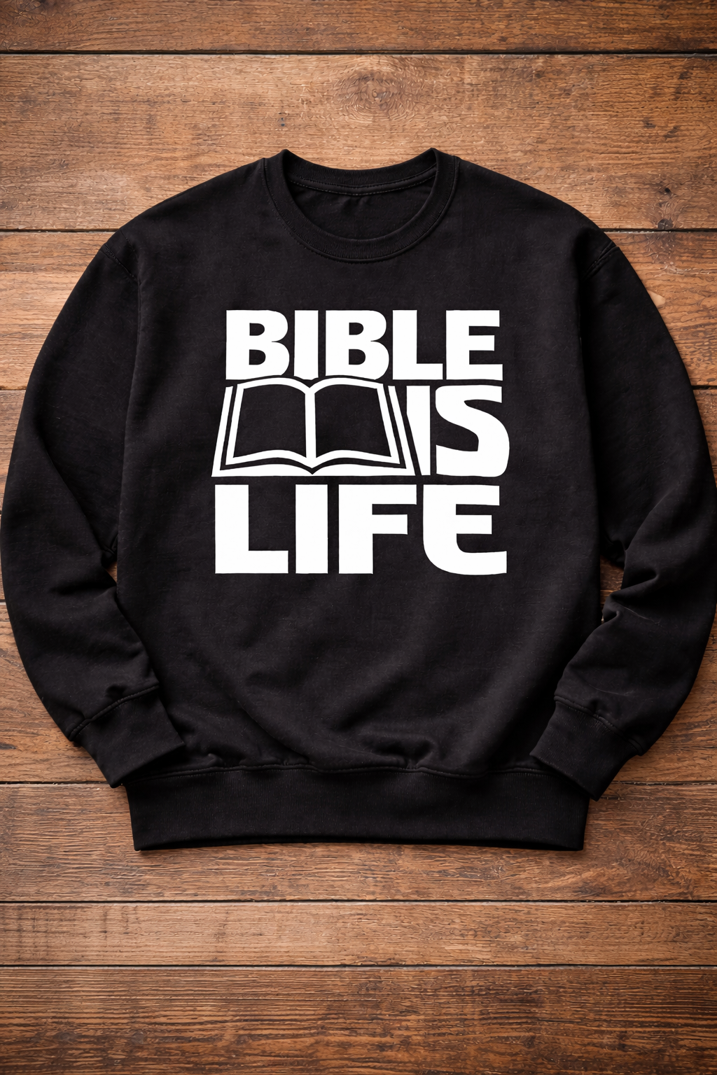 Bible Is Life Unisex Heavy Crewneck Sweatshirt w/ Dimensional Ink