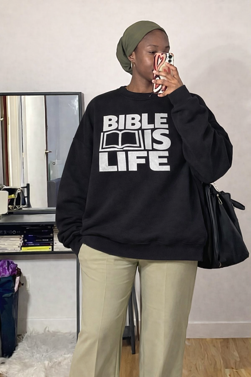 Bible Is Life Unisex Heavy Crewneck Sweatshirt w/ Dimensional Ink